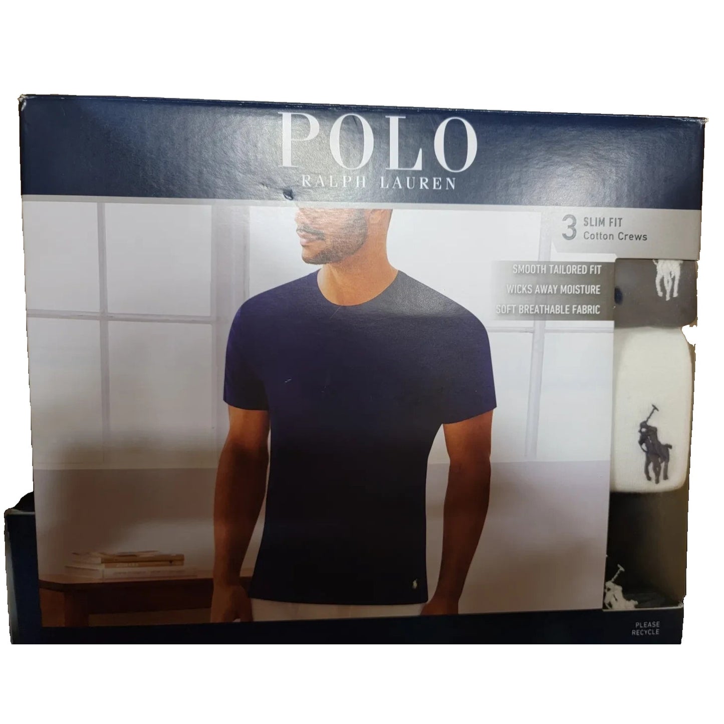 Polo Ralph Lauren Men's Slim Fit W/ Wicking 3-Pack Crew Cotton Undershirts XL