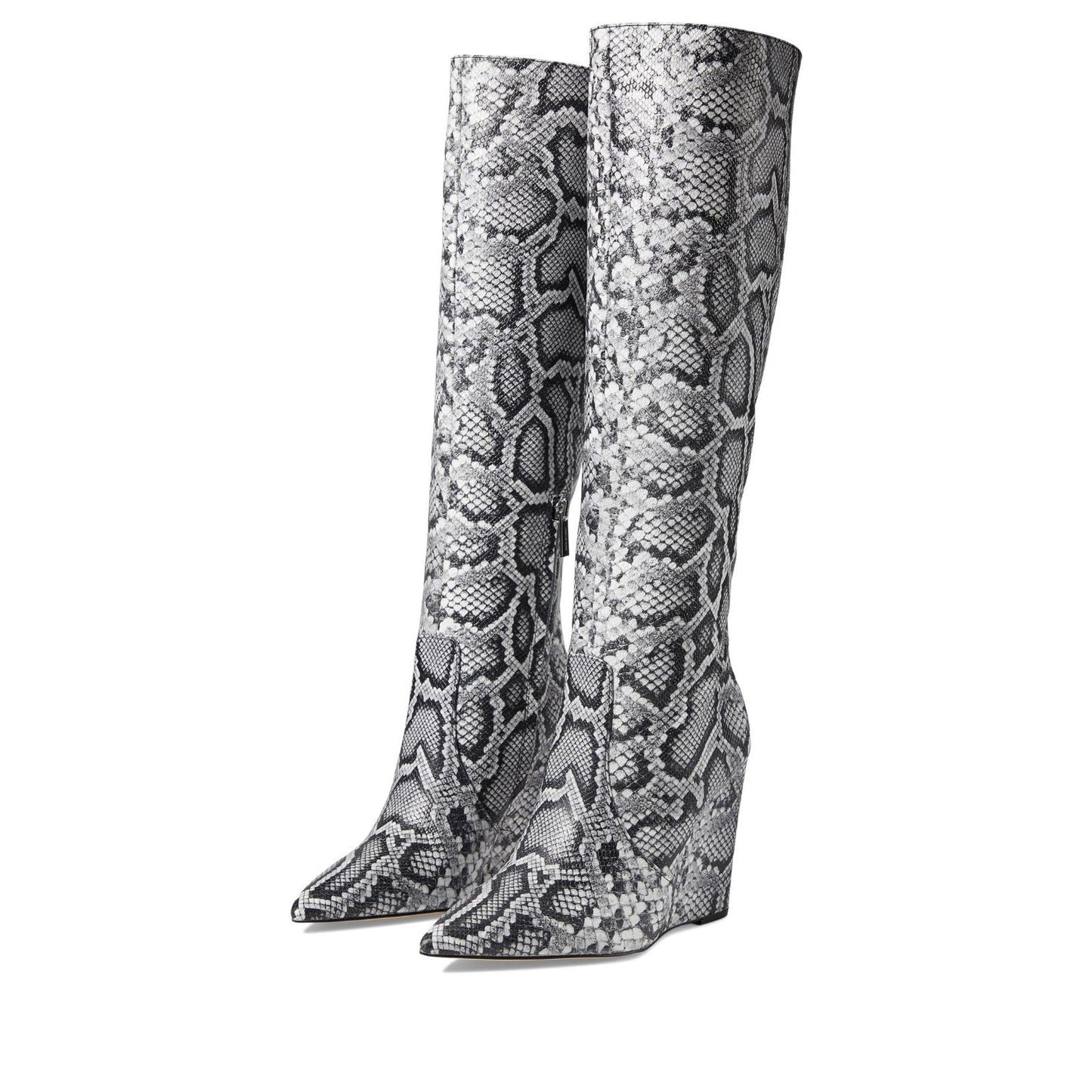 Michael Kors Isra Snake Embossed Leather Wedge Boot Size 8 M Michael Kors