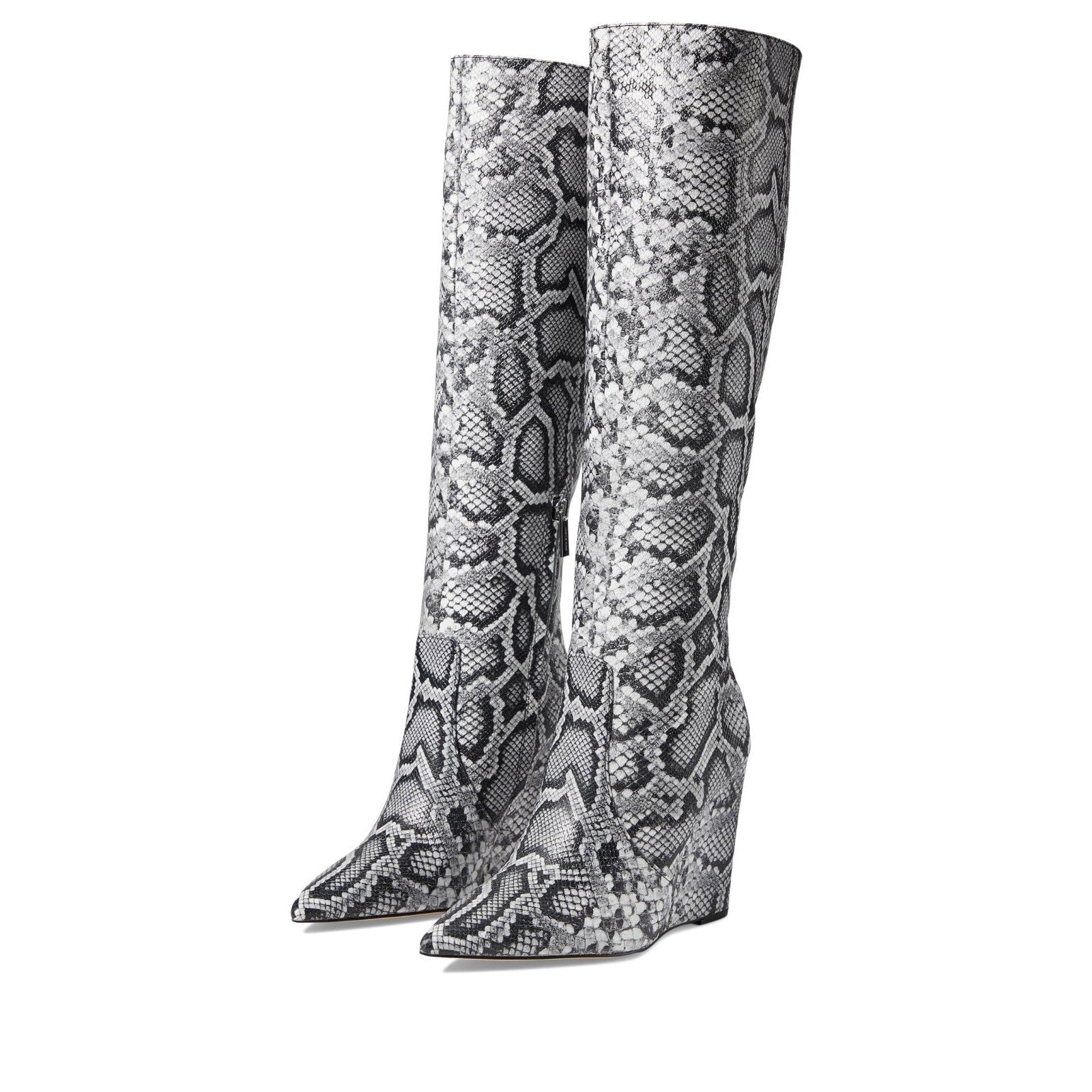 Michael Kors Isra Snake Embossed Leather Wedge Boot Size 8 M Michael Kors