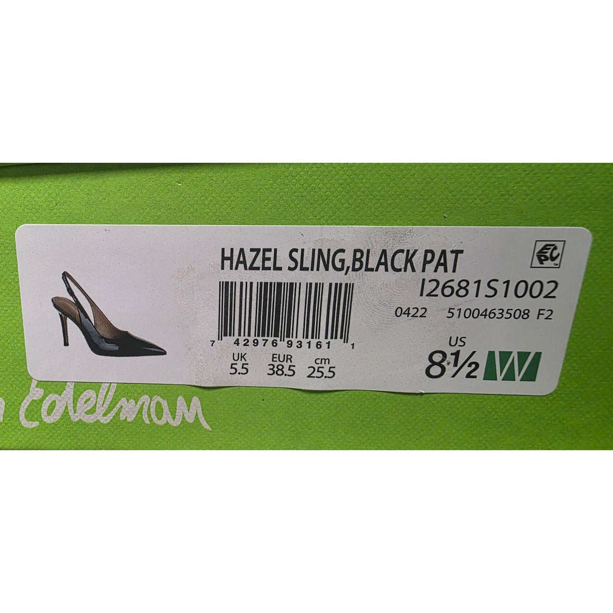 Sam Edelman Women's High Heels Hazel Sling Black Leather Size 8.5