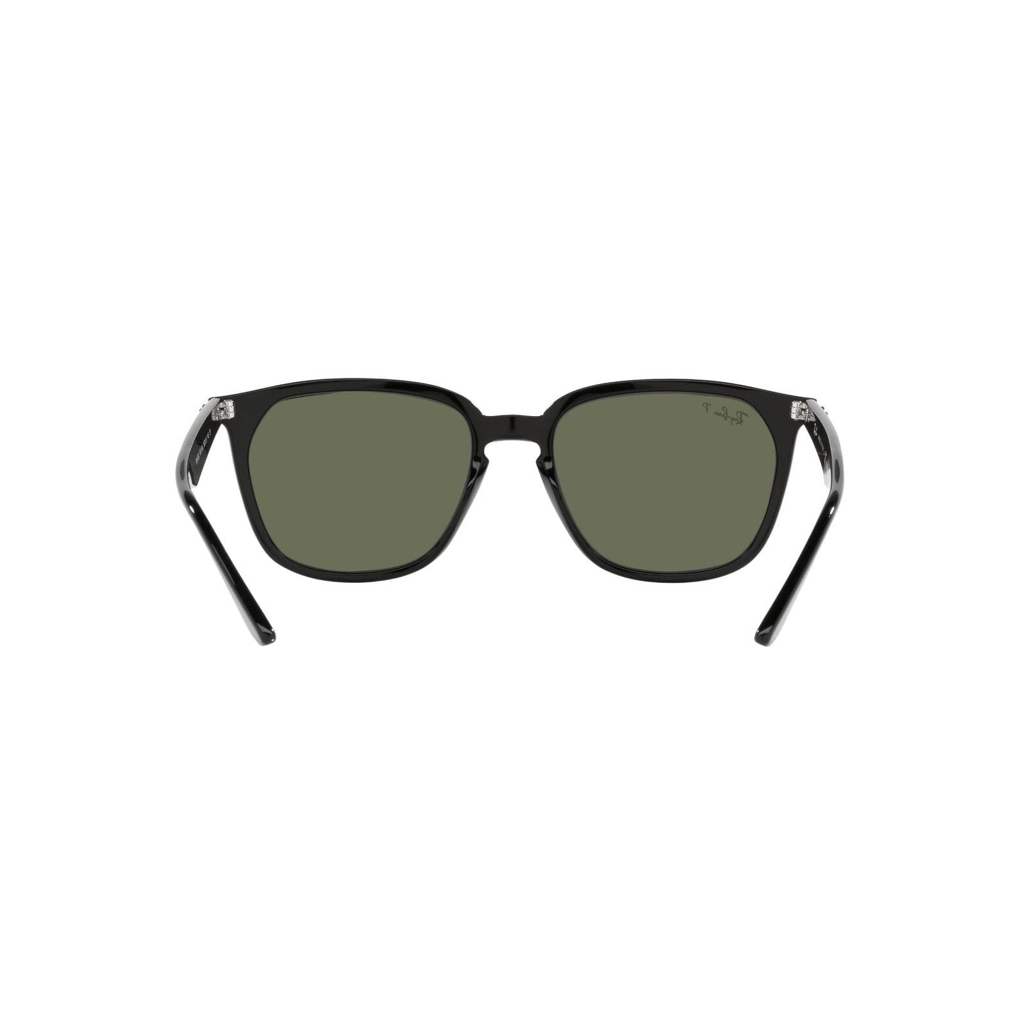 Ray-Ban Unisex RB4362 Square Sunglasses, Black/Dark Green Polarized, 55 mm