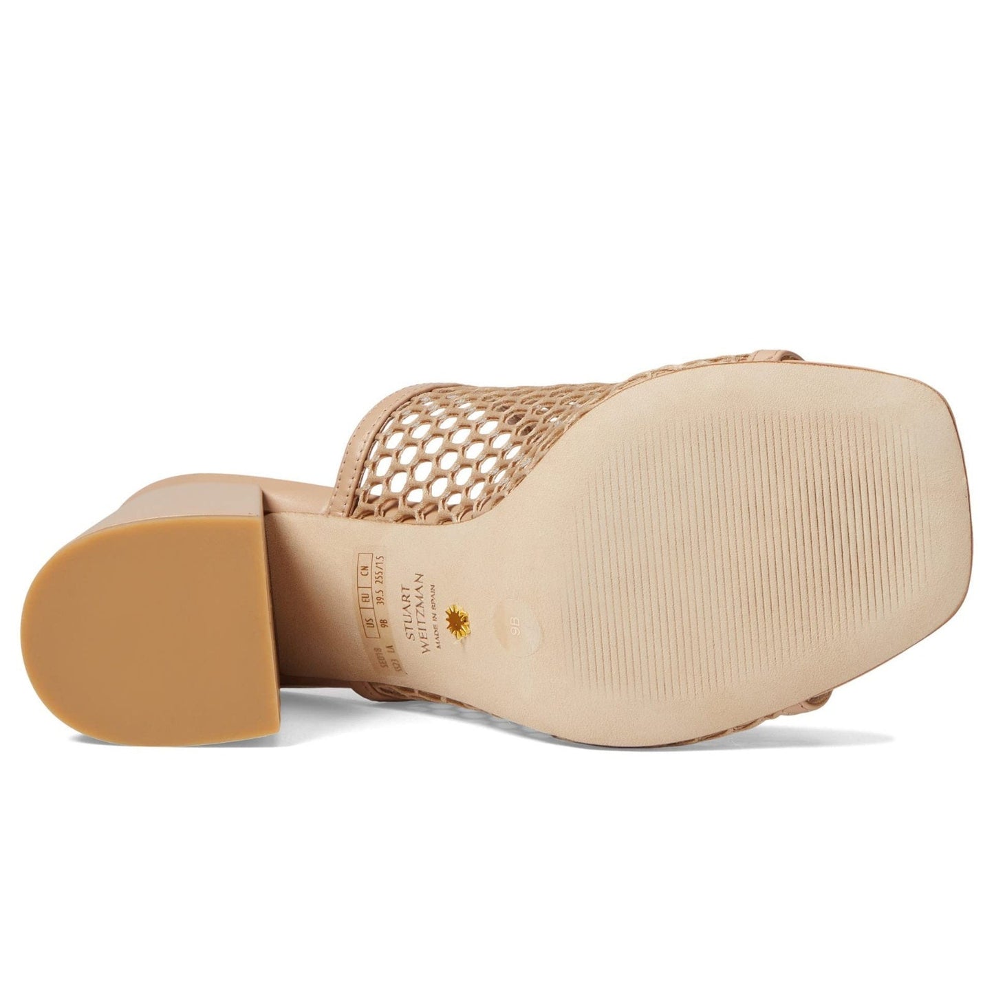 Stuart Weitzman Cayman 35 Block Slide Sandals Women’s Size 9 M Natural/Adobe