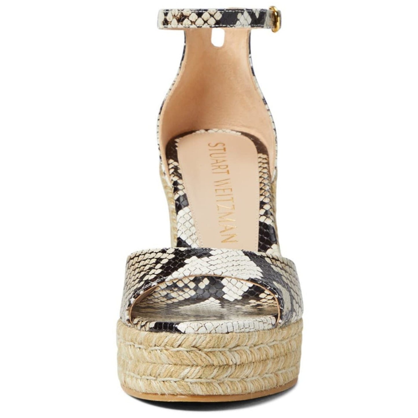 Stuart Weitzman Nudistcurve Espadrille Wedge Cream/Oat 9 B