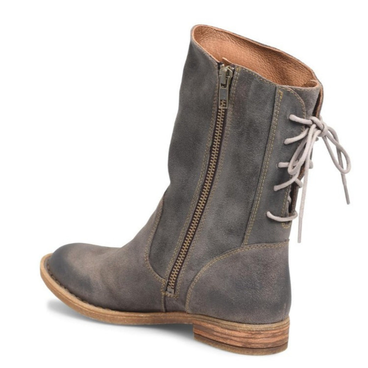 Born Shasta Corset women's boots Dark Grey Leather Suede Size 7.5 M