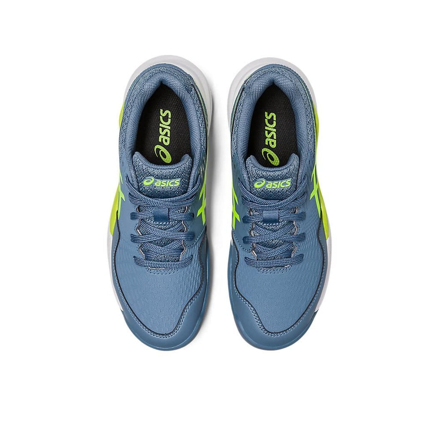 ASICS Gel-Resolution 9 Grade School Shoe, Steel blue /Hazard Green 7 M Big Kid