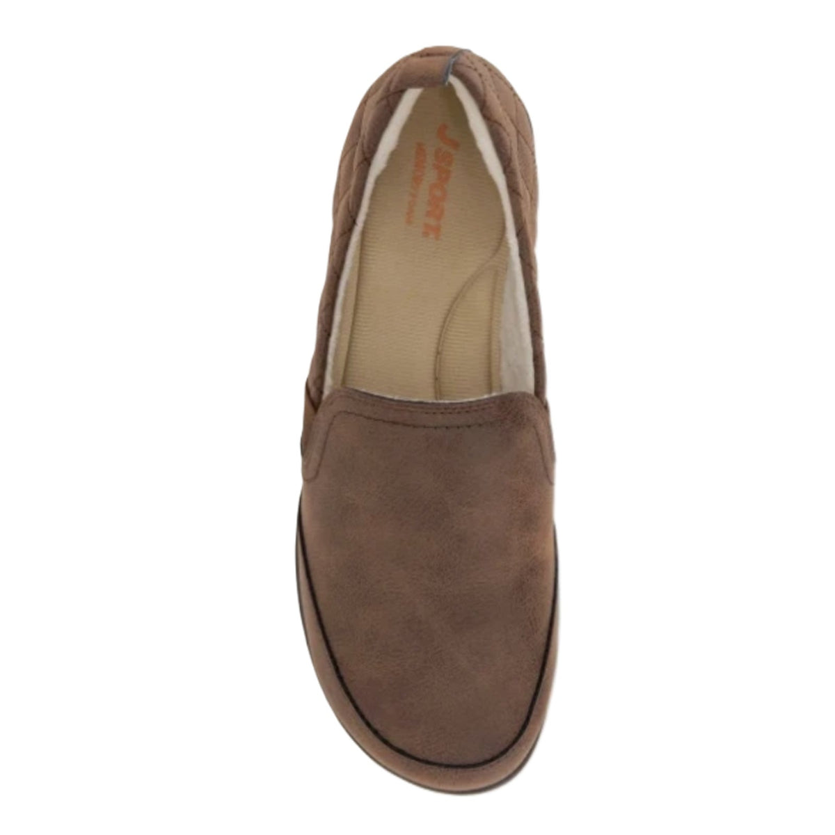 JSport Lisa Womens Loafer Brown Quilted Slip On Memory Foam Size 8