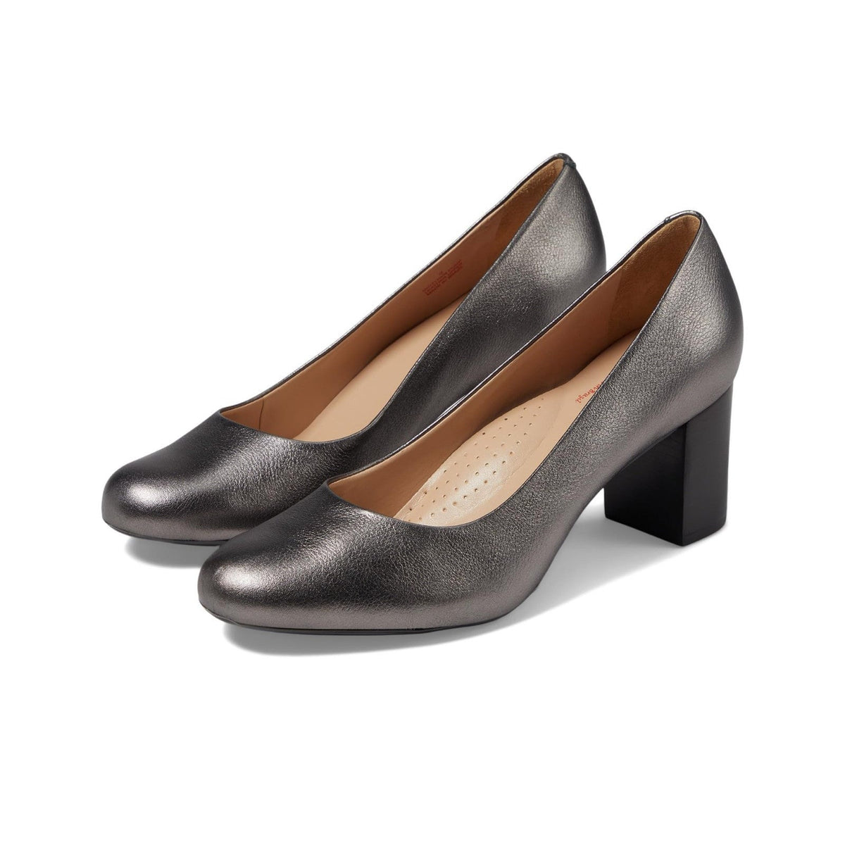 Marc Joseph New York Women's Midtown Leather Pump Heel Pewter Metallic 9 M
