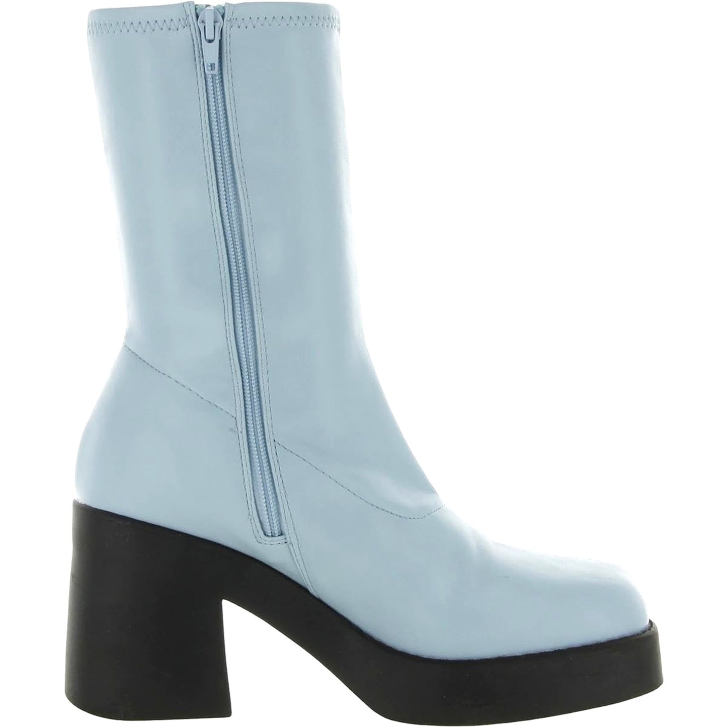 Steve Madden Klayton Platform Boot Women Size 8.5 Sky Blue Chunky Heel Retro 70s