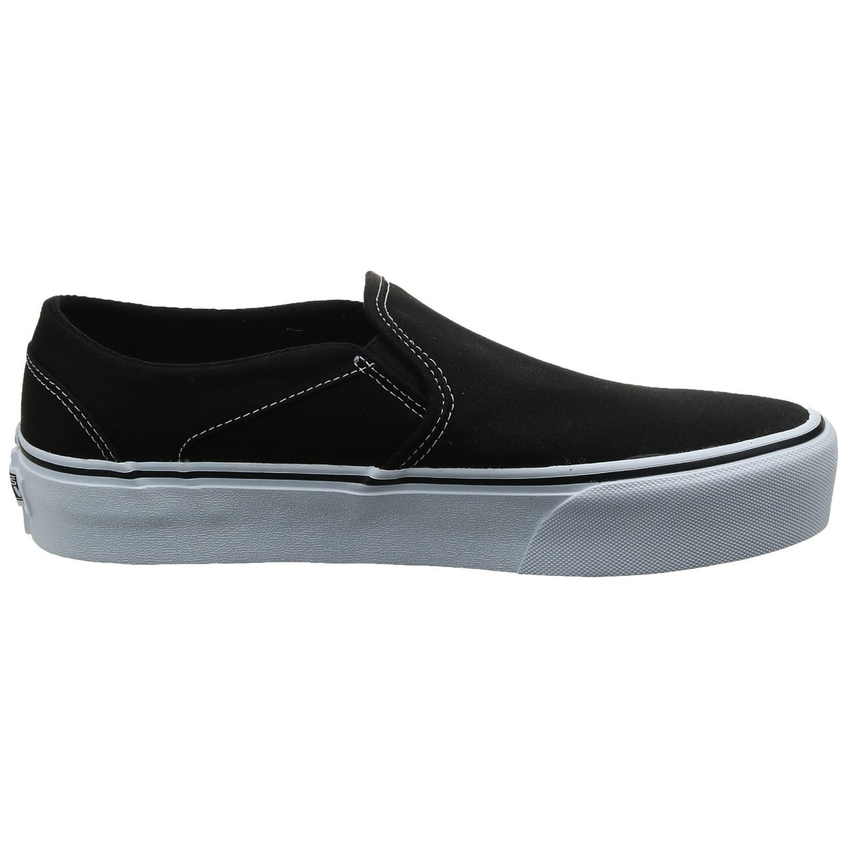 VANS Asher Canvas Women's Slip-On Casual Shoes Black Solid Logo 8