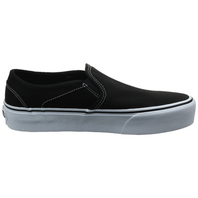VANS Asher Canvas Women's Slip-On Casual Shoes Black Solid Logo 8