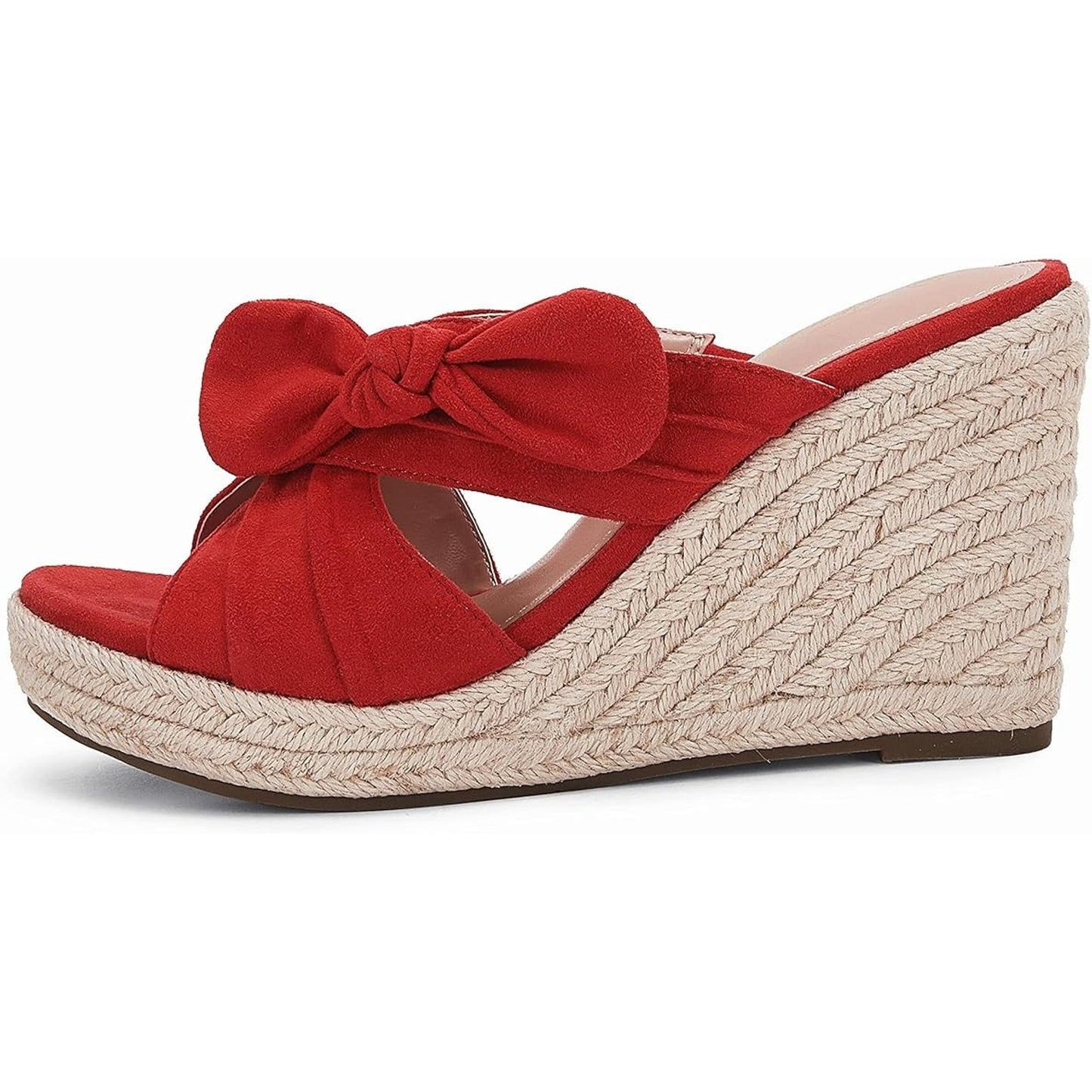 Fashare Womens Espadrilles Slip on Wedge Sandals Bow Tie Platform Size 8.5 M