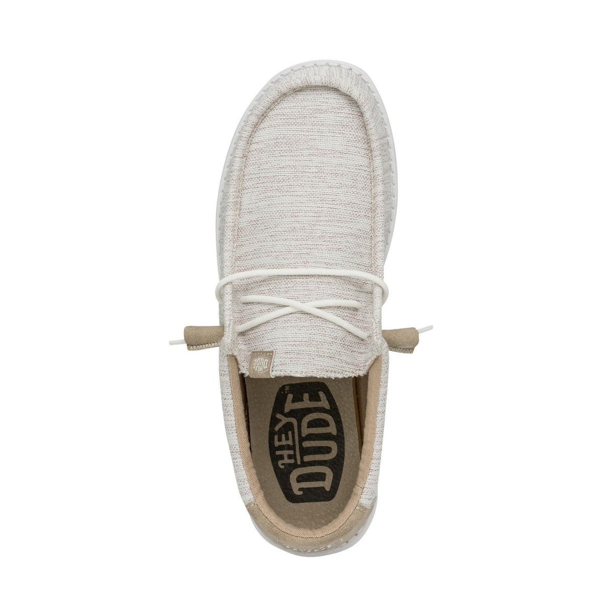 HEYDUDE Wally Ascend Stretch Woven Men's Slip-On Casual Shoes Ivory Coast 13