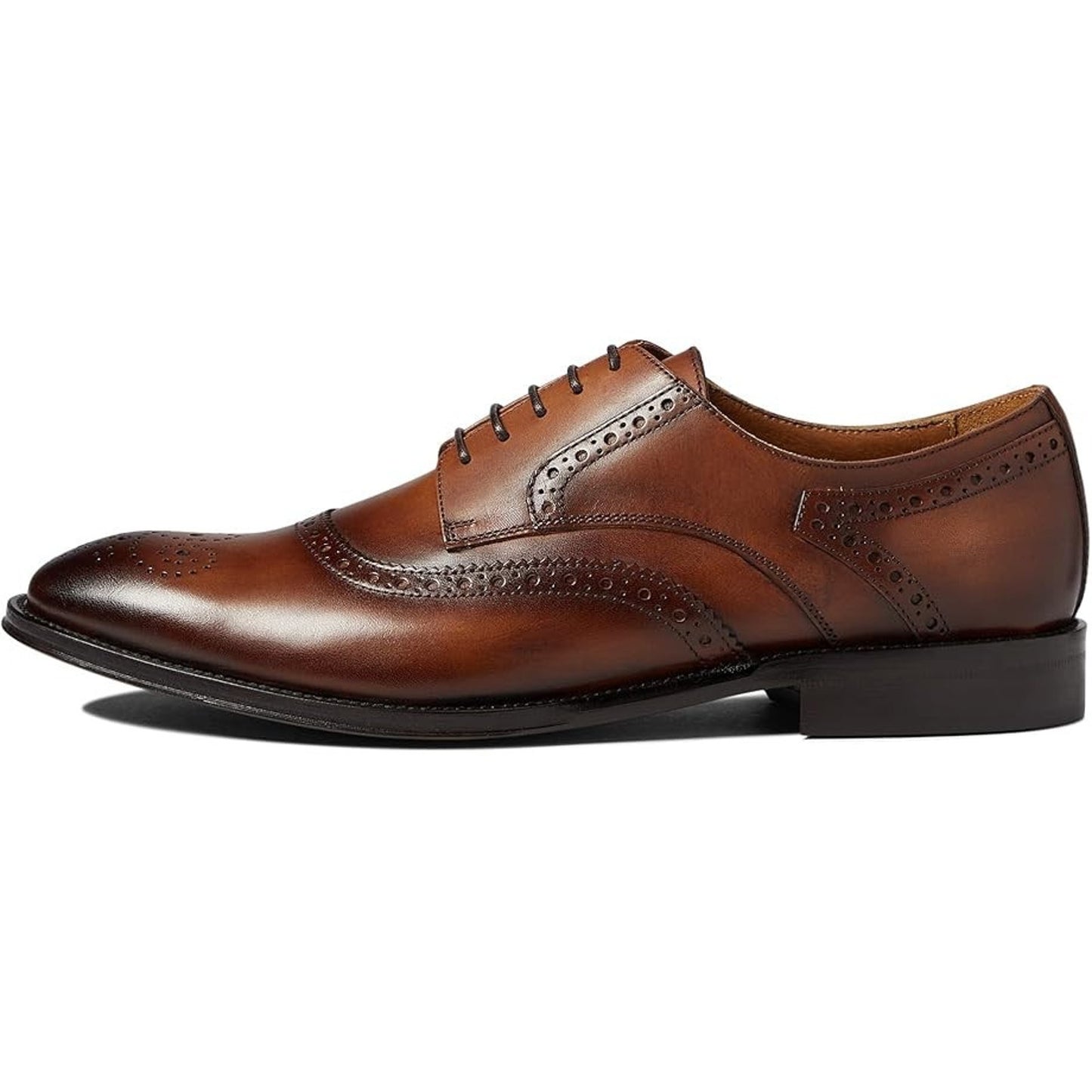 Bruno MagliMen's Atillio Lace Up Wingtip Blucher Oxford Dress Shoes Cognac 11.5