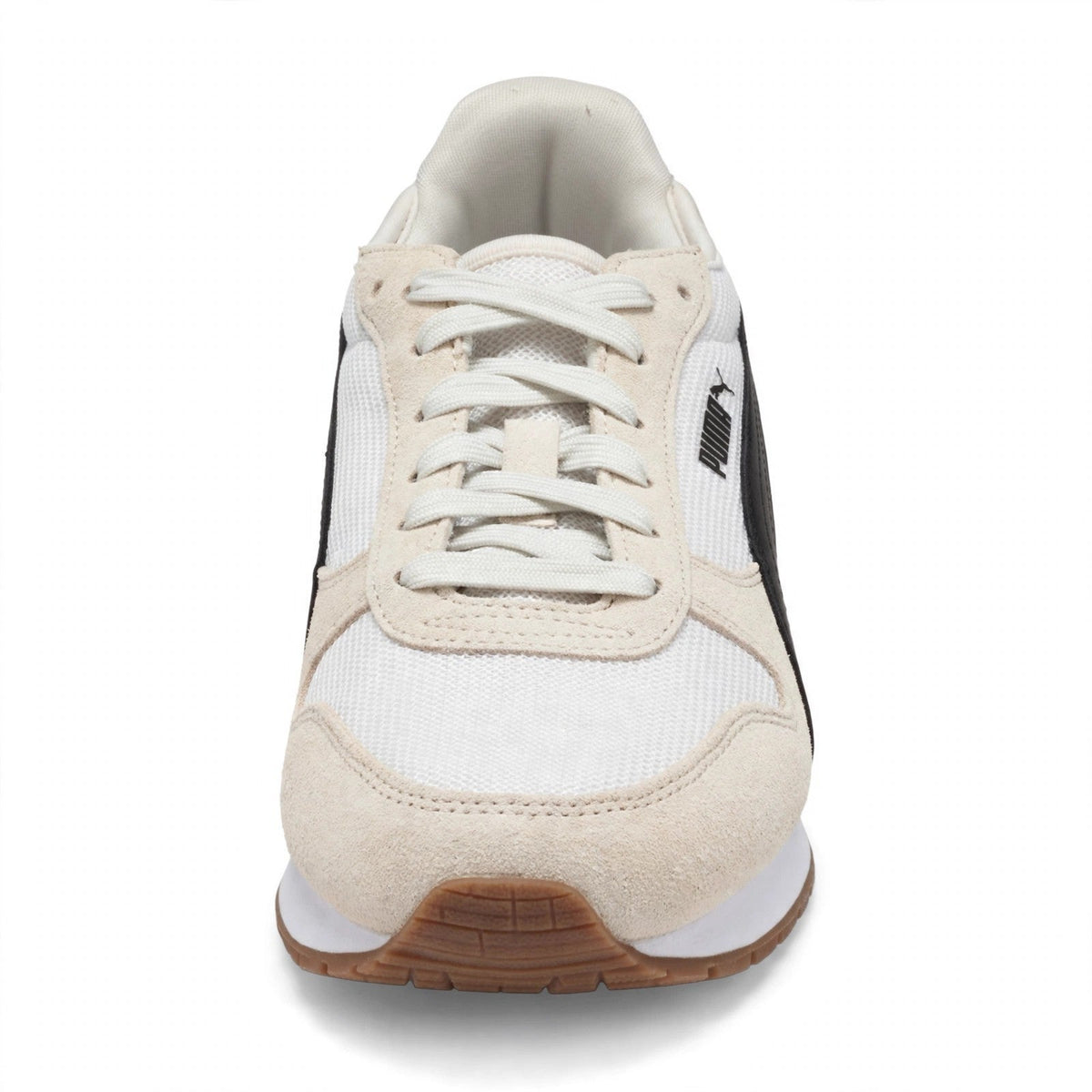 Puma Womens Jogger Sneakers White Black Mesh Suede Size 8.5 Retro