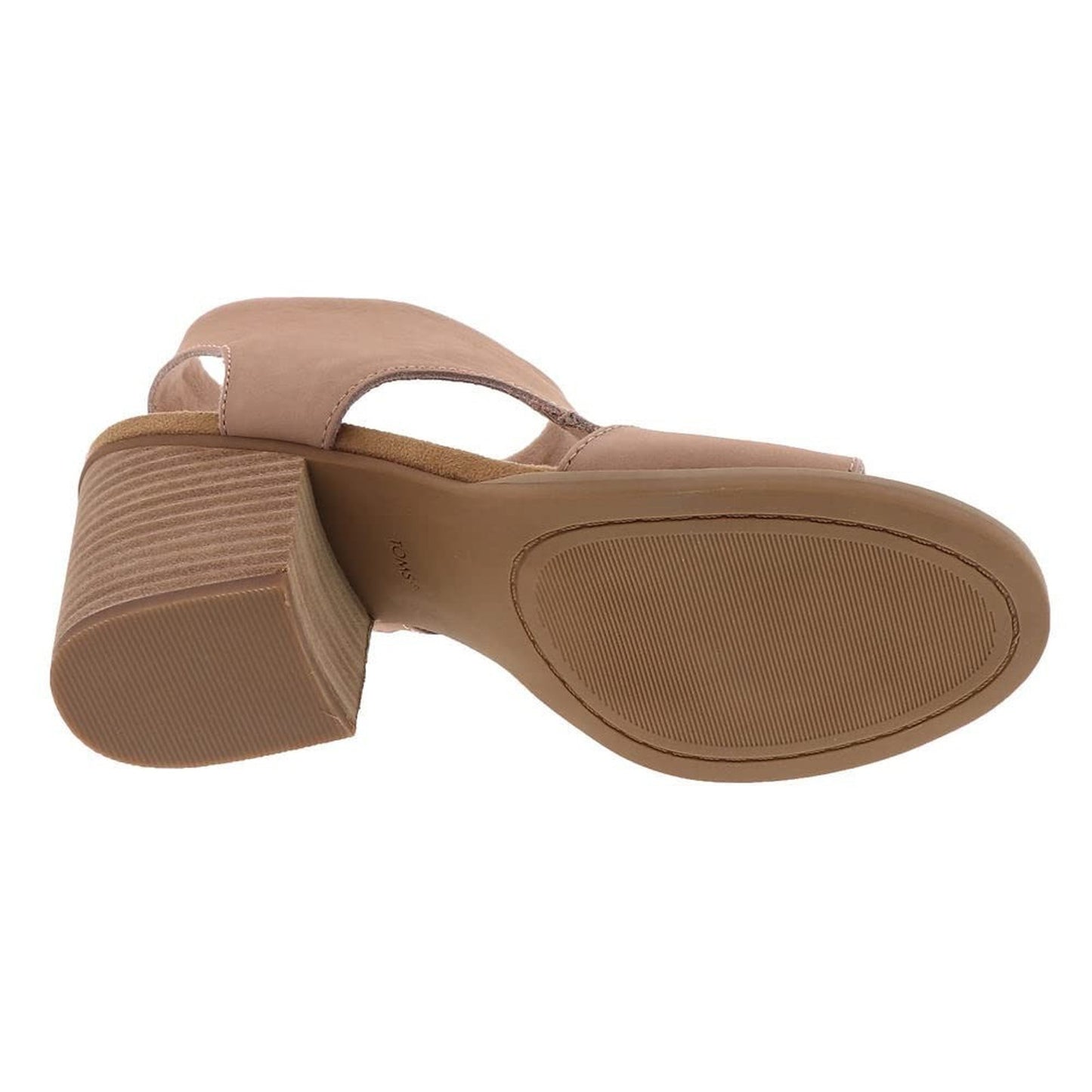 TOMS Eliana Block Heel Sandals Buck Brown Leather Elegant Heels Women's 11 M
