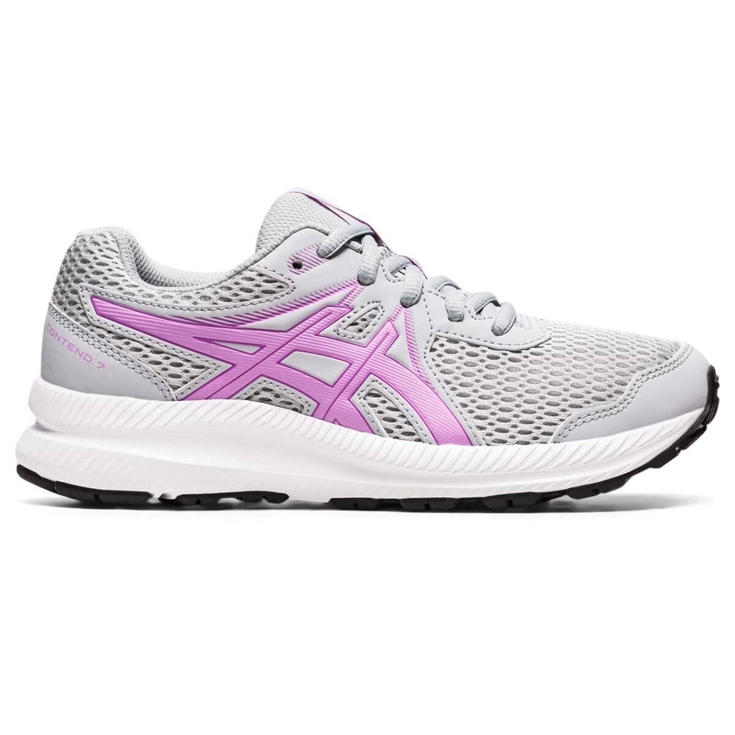 ASICS Girl's Contend 7 GS (Little Kid/Big Kid) Piedmont Grey/Lavender Glow 5.5 B