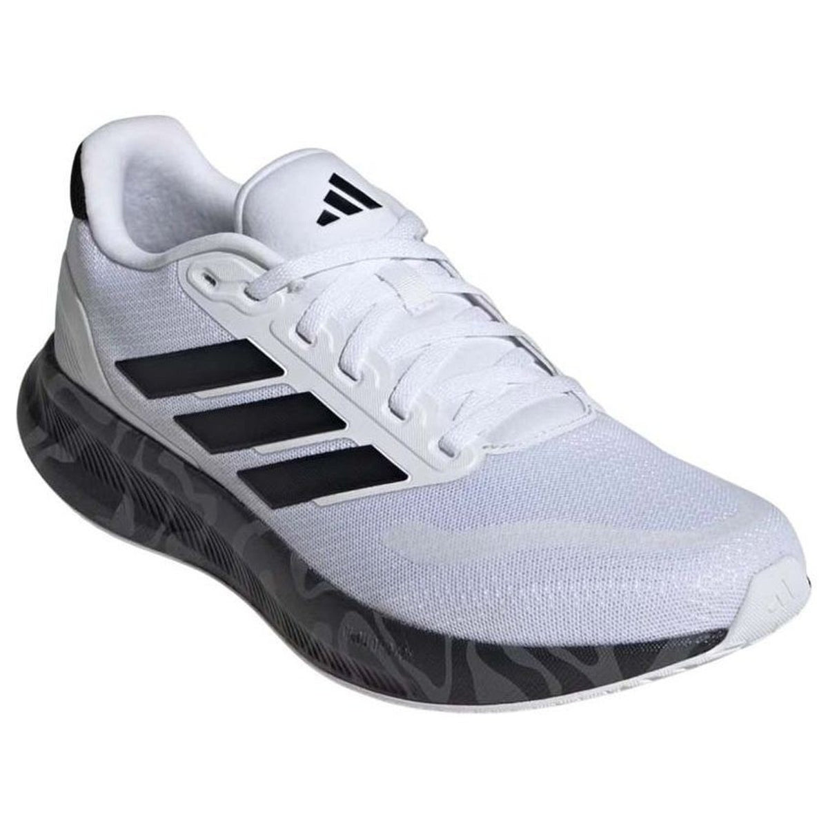 Men's Adidas Run Falcon 5 Running Shoes White Black Grey Size 9