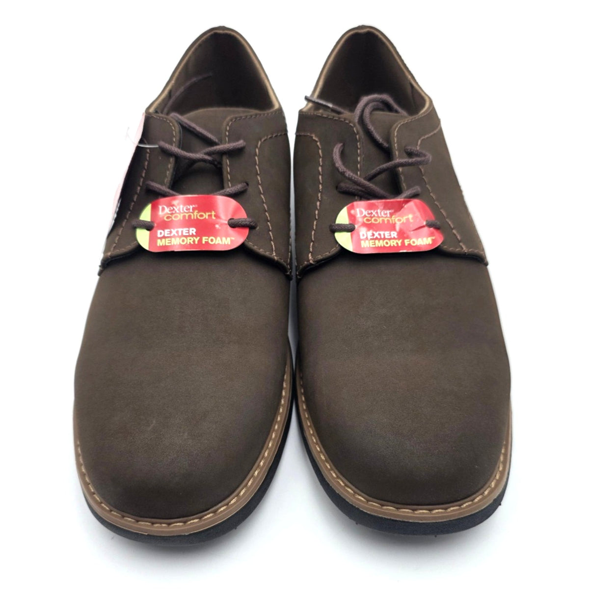Dexter Burt Plain-Toe Oxford Men's Shoes Brown Faux Leather Size 11 Wide