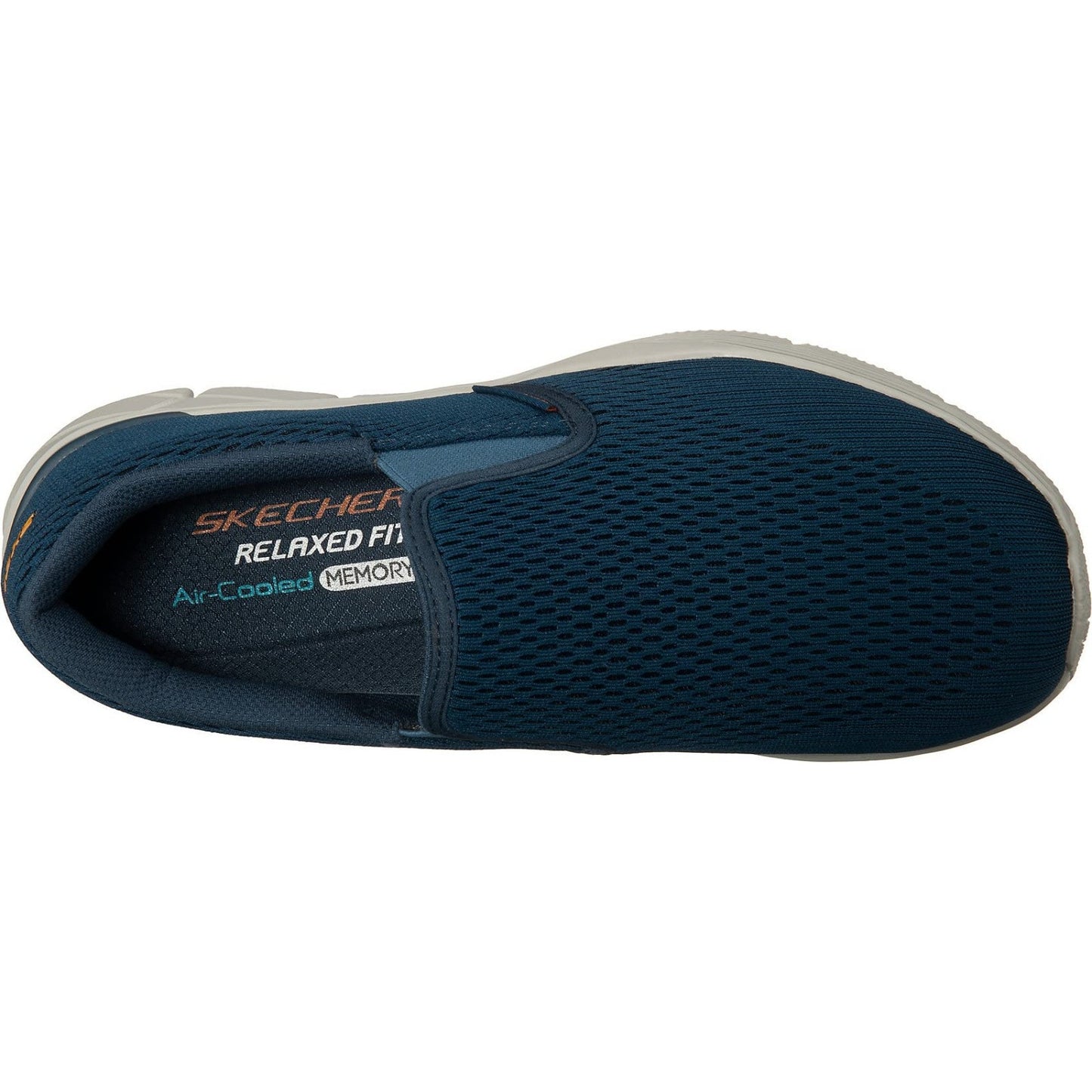 Skechers Mens Slip-on Comfort Loafer, Navy/Orange, 9.5 US