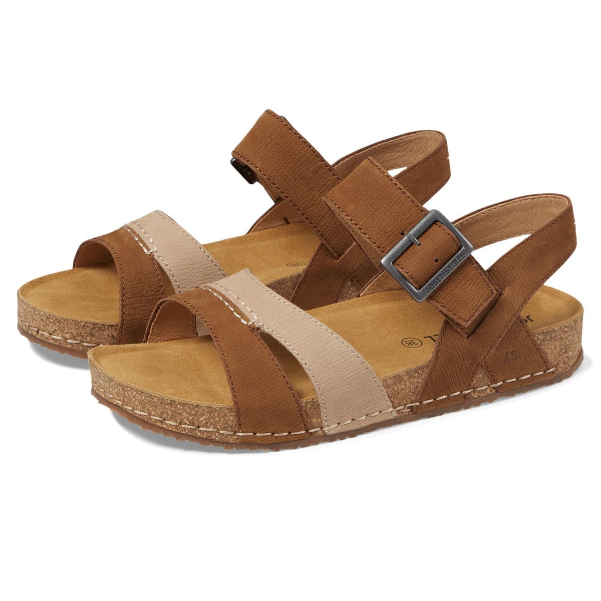 Josef Seibel Hannah 01 Women's Sandal Castagne/Kombi Plio EU 39 US 8-8.5 M