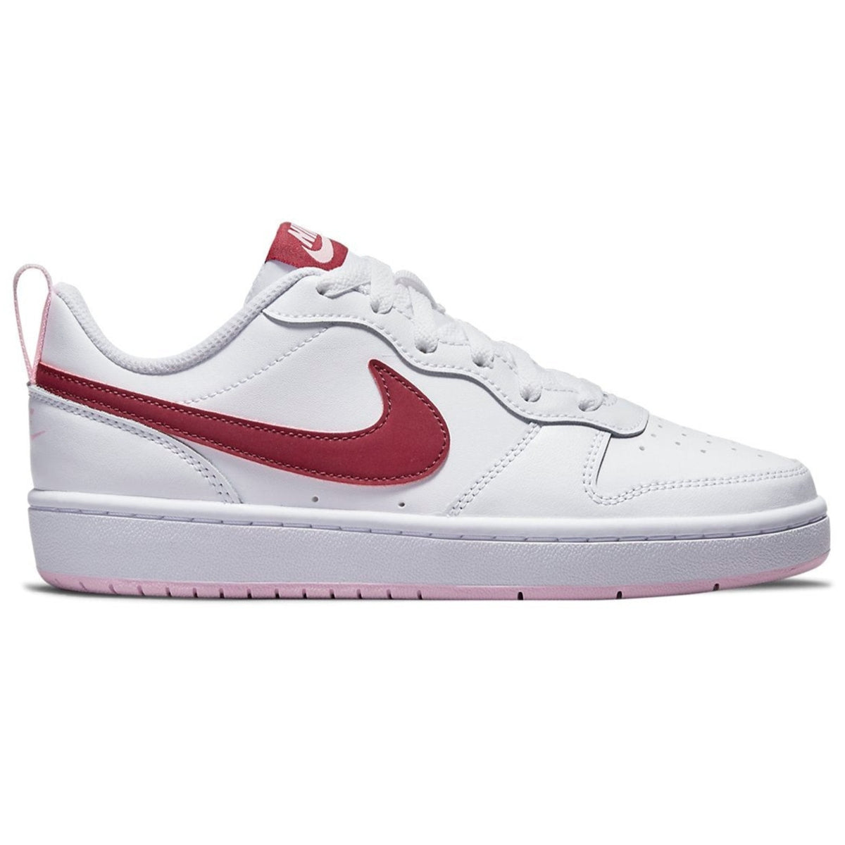 Nike Court Borough Low 2 Youth 6Y GS Women's 7.5 White Dark Beetroot Shoes