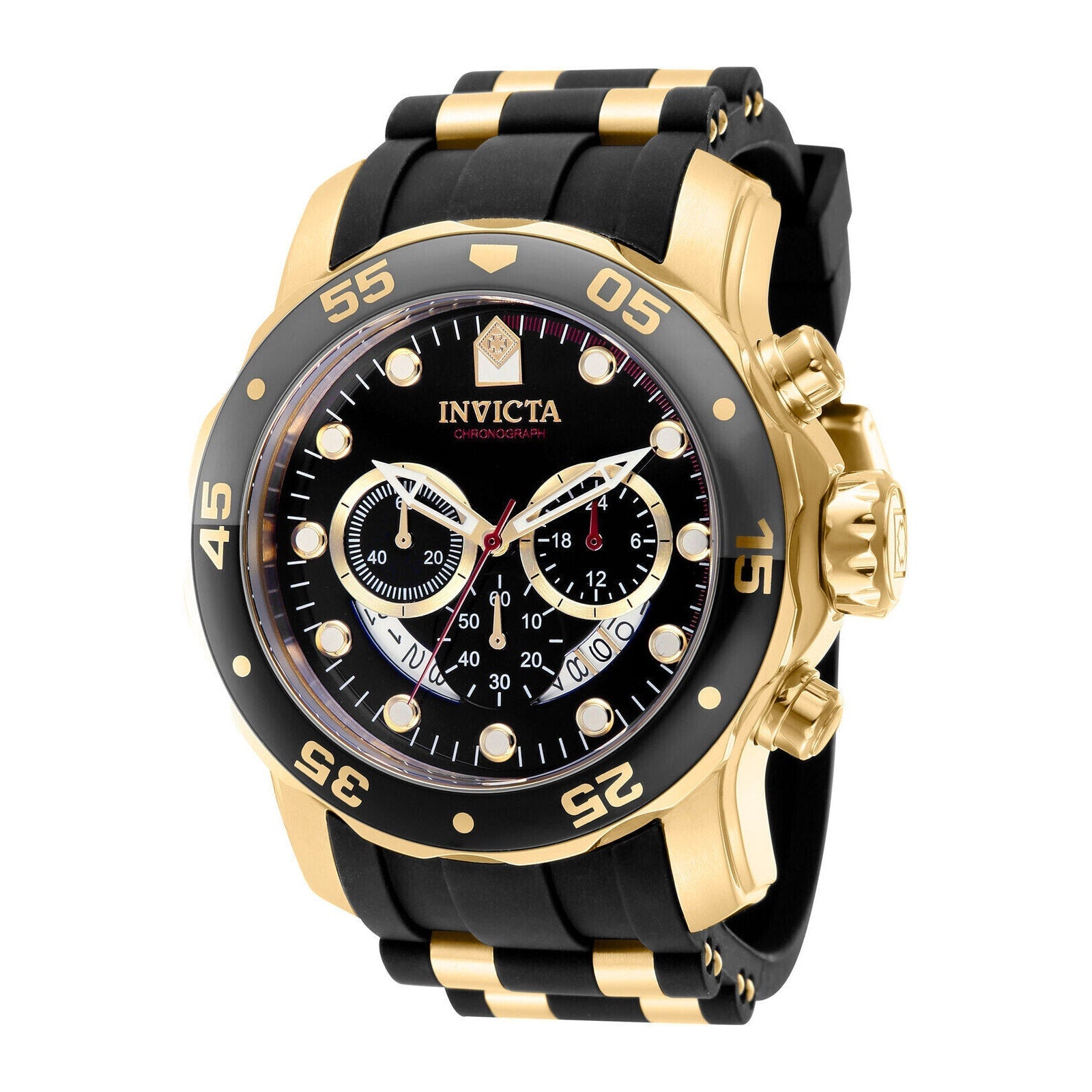 Invicta Pro Diver SCUBA Men's 48mm Gold Dial Stainless Chronograph Watch 37228 Invicta
