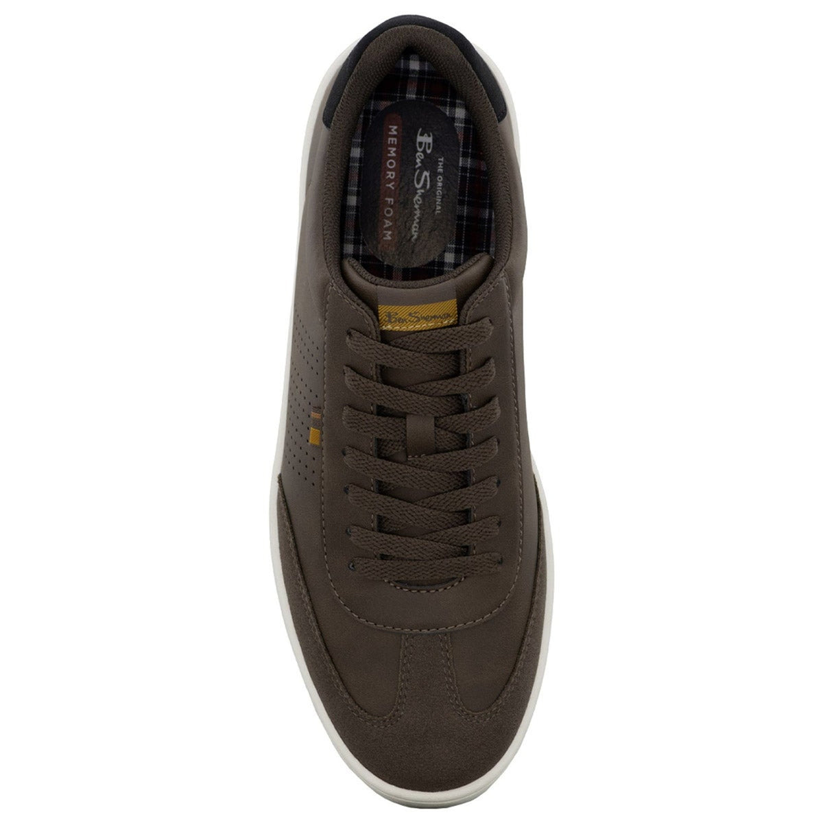 Ben Sherman Men's Sneaker Memory Foam Navy Brown Lightweight LaceUp Size 12 M