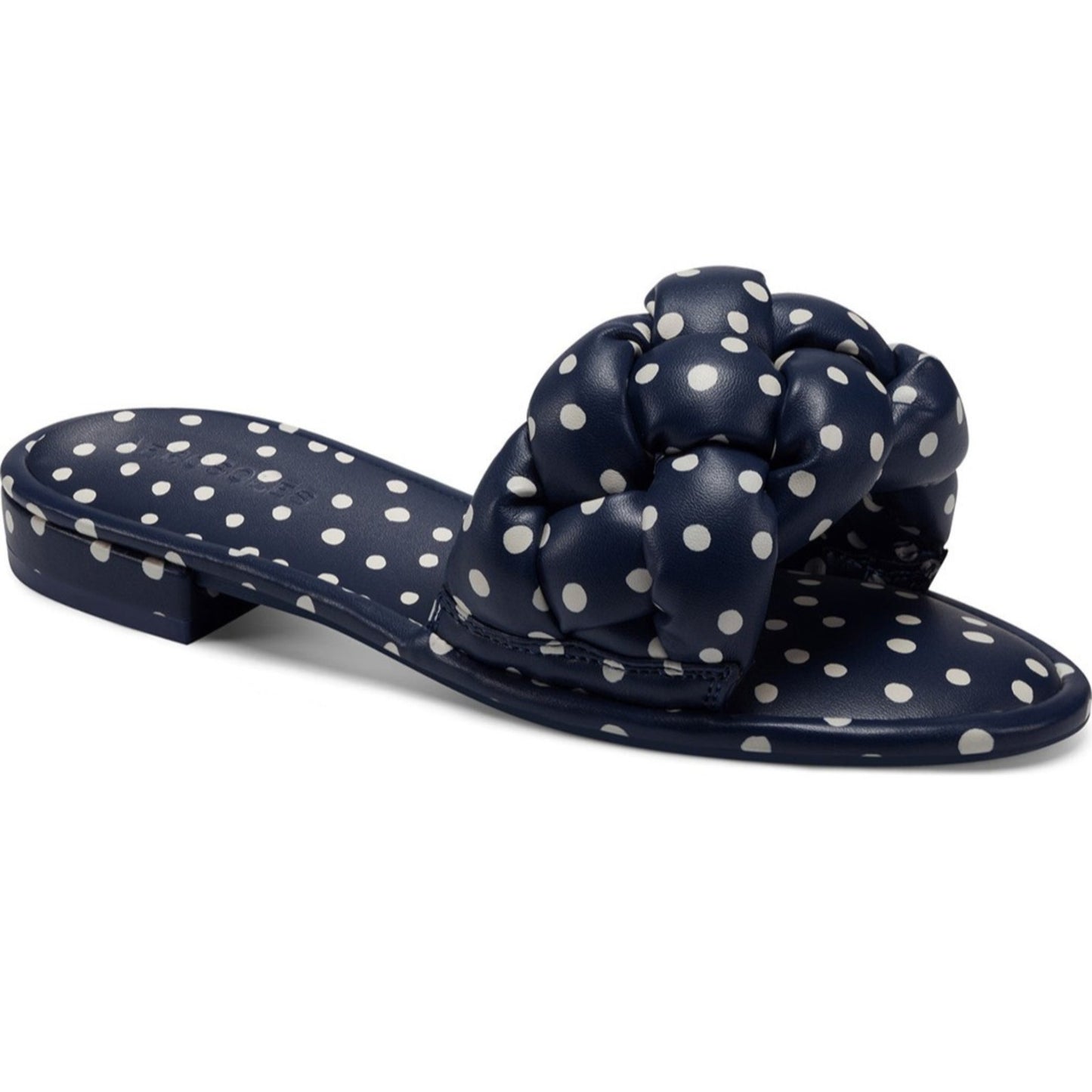 Aerosoles Jerome Slide Sandal In Navy/ Eggshell Polka Dot 11 B M