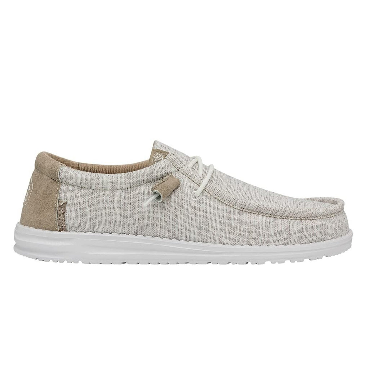 HEYDUDE Wally Ascend Stretch Woven Men's Slip-On Casual Shoes Ivory Coast 13