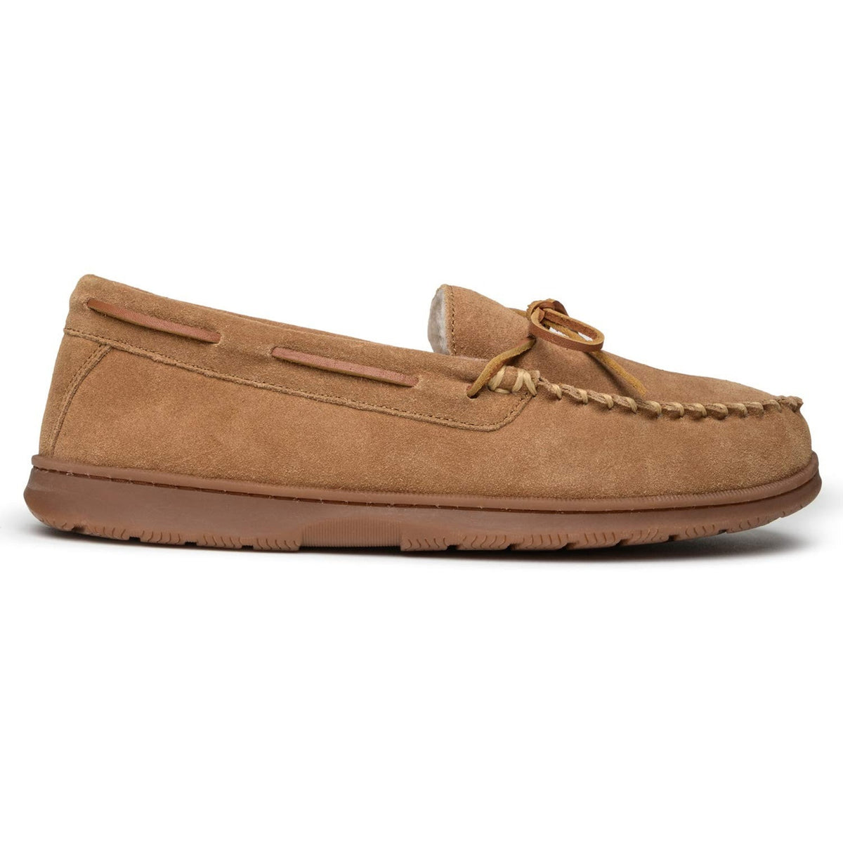 Sperry Top Sider Mens Brandon Moccasin Slipper Leather Suede Faux Fur Brown 12