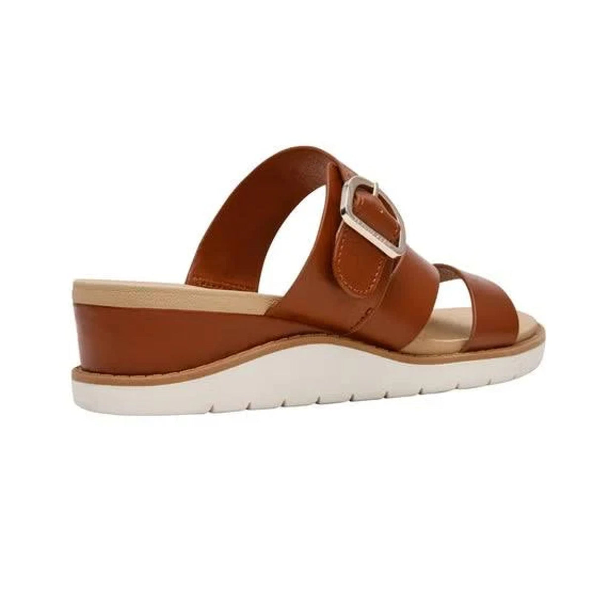 Anne Klein Lalasa Womens Wedge Sandal White Buckle Strap Size 8 M