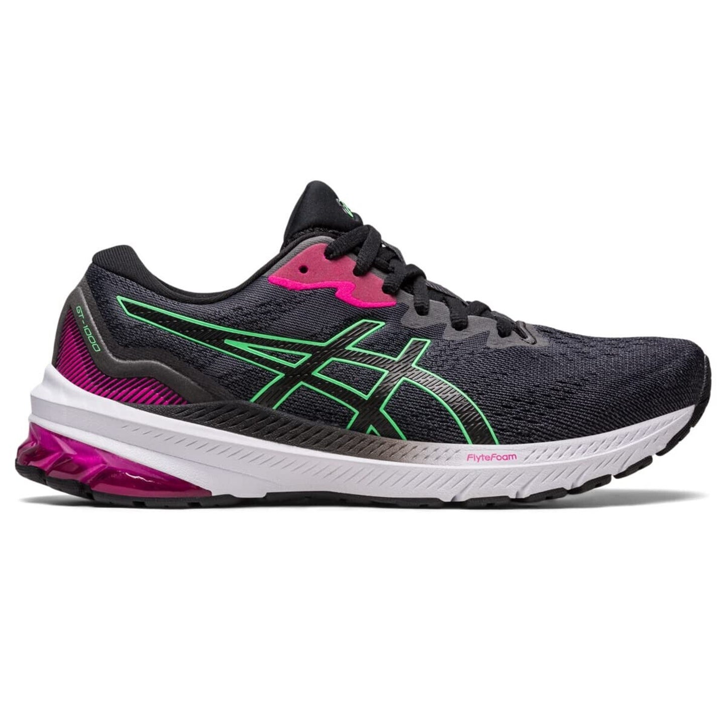 ASICS GT-1000 11 Womens Running Shoes Black/Pink 1012B197-004 Size 7 US
