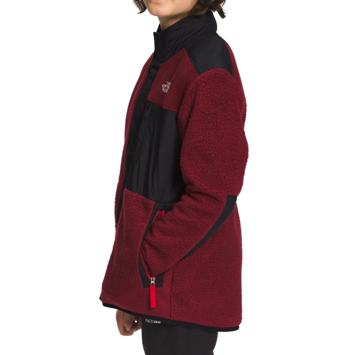 The North Face Boys Forrest Full Zip Fleece Mashup Jacket Cordovan Medium 10