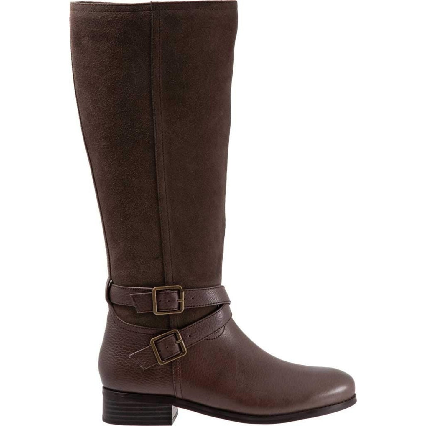 Trotters Larkin Wide Calf Womens Brown Leather Knee High Boots 6.5 Wide