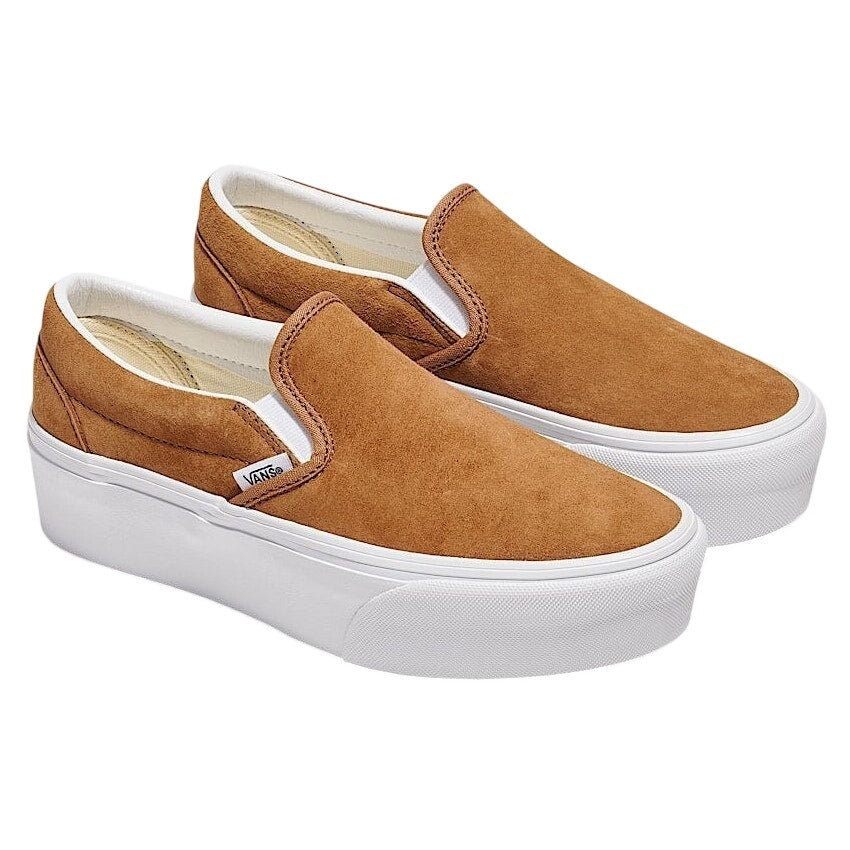 Vans Classic Slip-On Stackform Sneakers Nubuck Chimpmunk Men's 7.5 / Women's 9