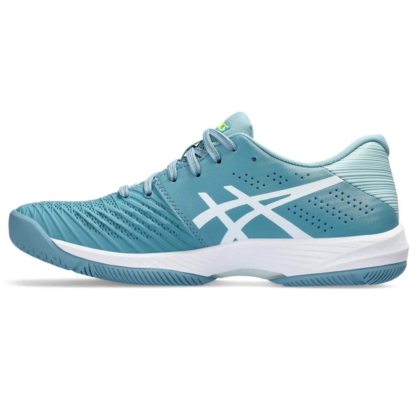 ASICS Women's Solution Swift FlyteFoam Court Tennis Shoes, 9.5, GRIS Blue/White