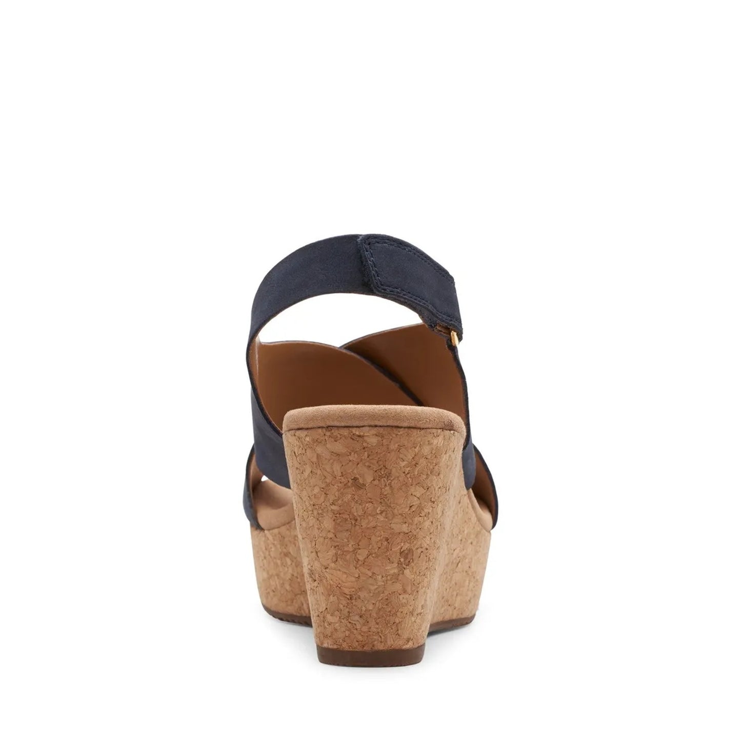 Clarks Women's Annadel Eirwyn Wedge Sandal, Navy Nubuck, 8.5 M US