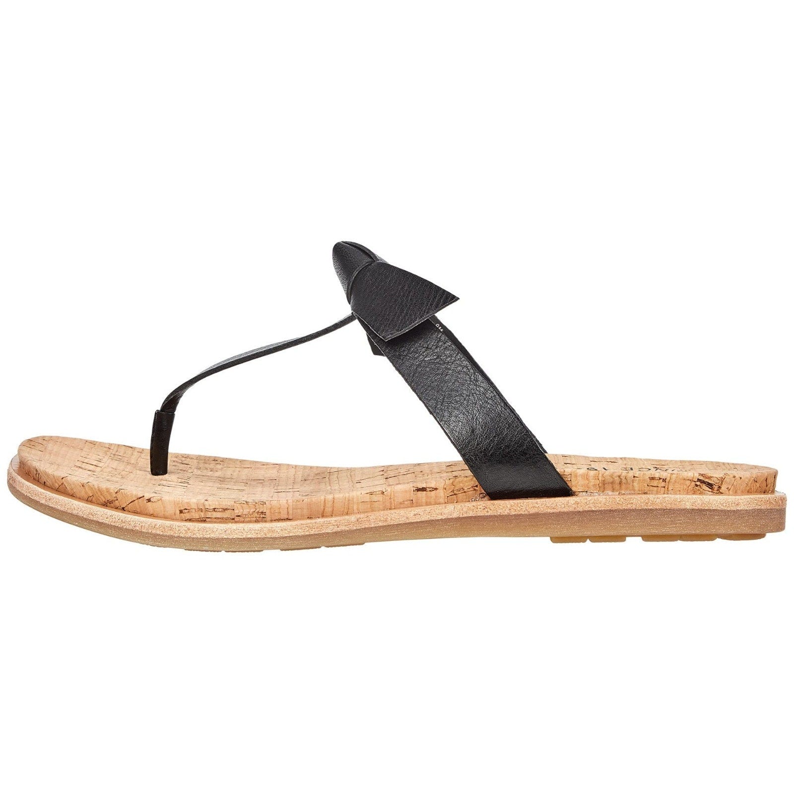 Kork-Ease Womens Blake T-Strap Leather Black Thong Sandals Shoes Size 9 Kork-Ease