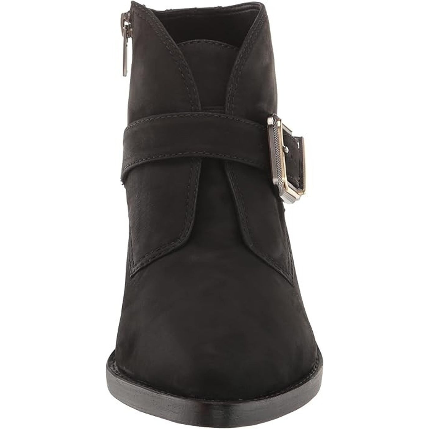 NEW Vince Camuto Ashena 7 M Black Suede Leather Buckle Zip Up Bootie Ankle Boots