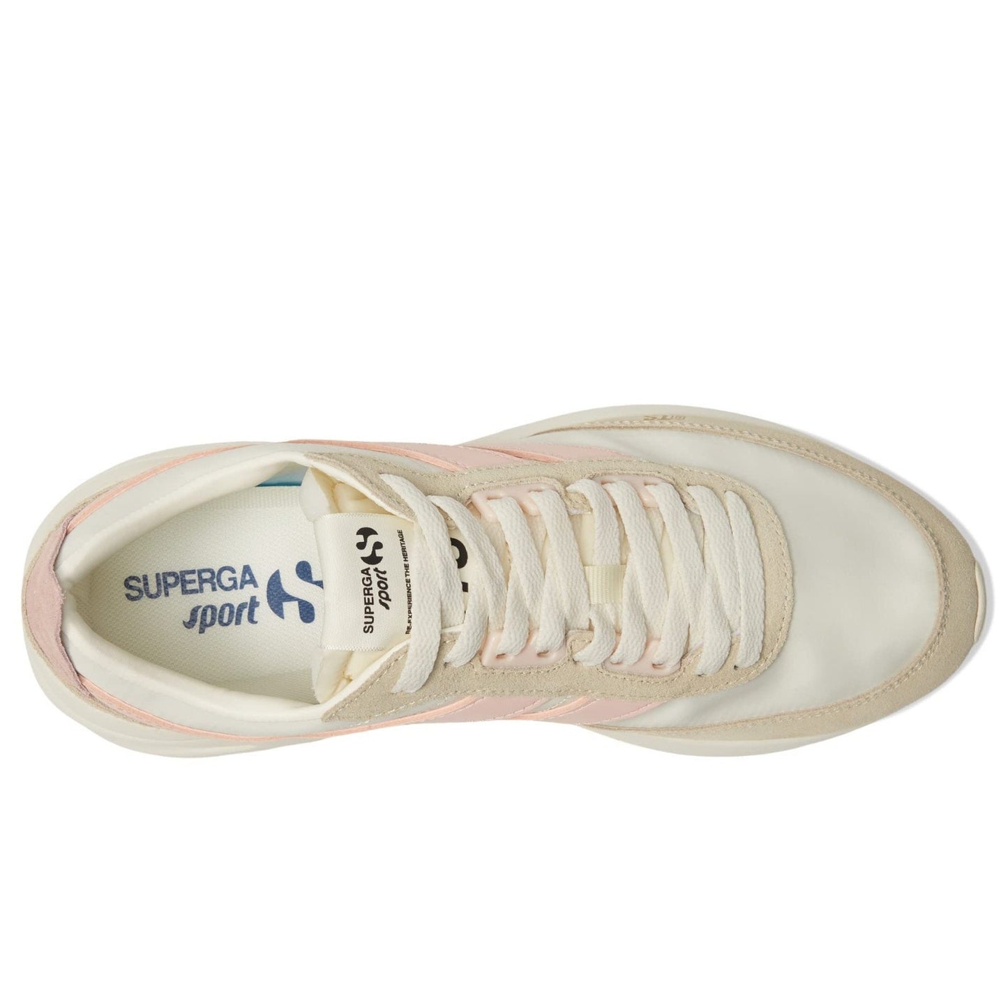 Superga 4089 Sport TRAINING 9TS SLIM White /Pink / Beige Men 9 Women 10.5 M