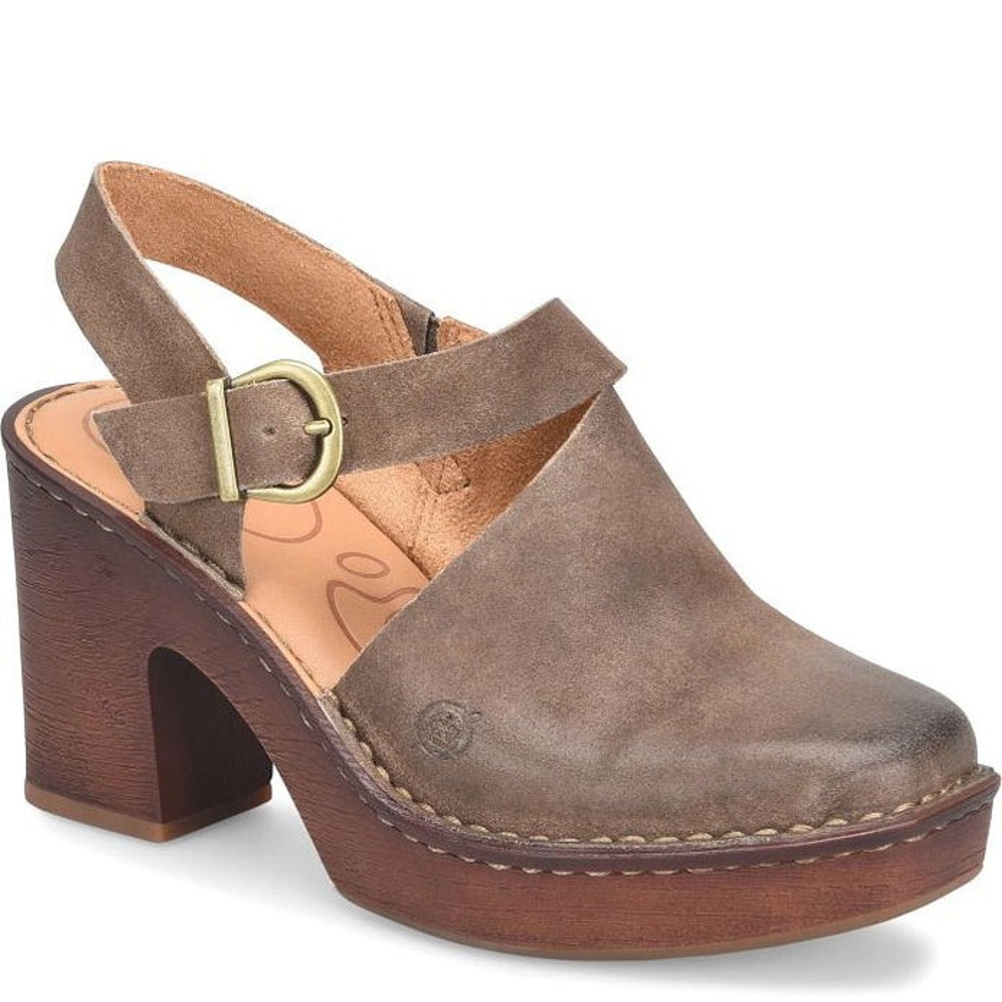 BORN Devlyn Taupe Distressed Leather Women’s Shoes Size 9 M Sling Back
