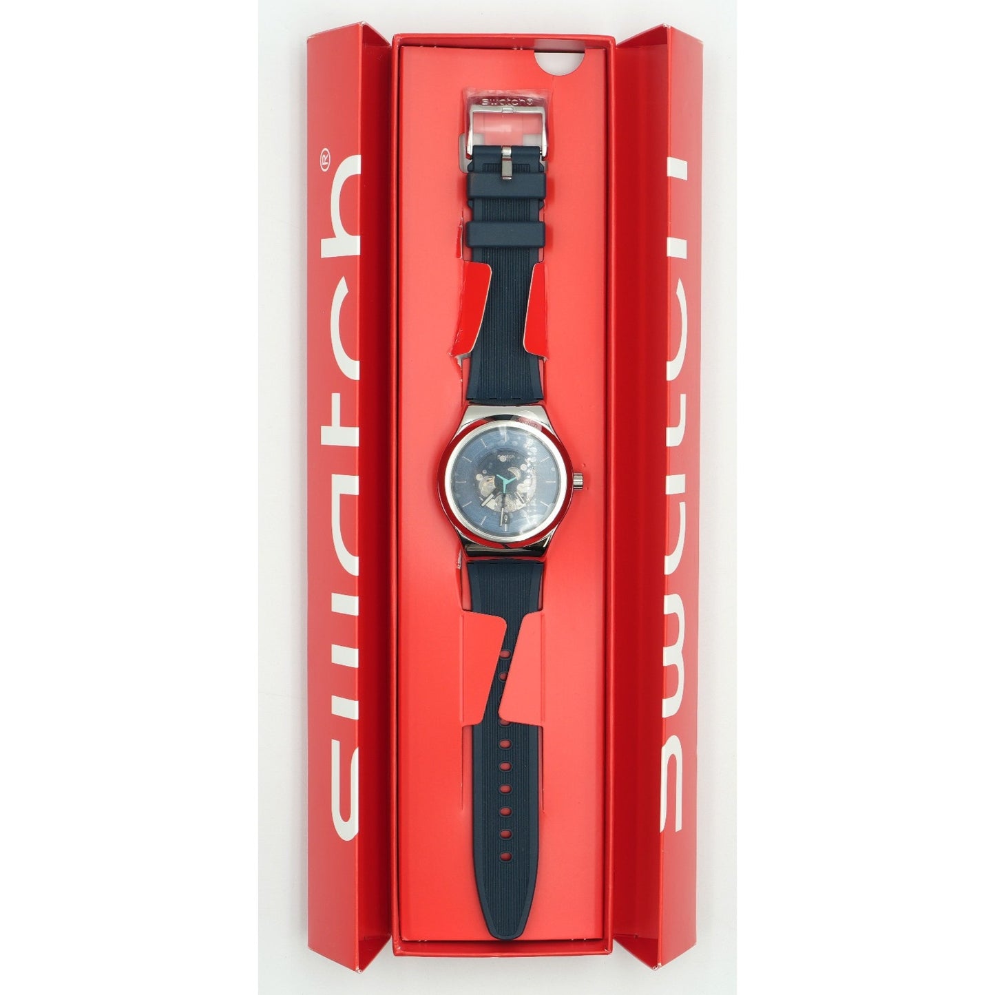 Swatch Irony Blurang Automatic Skeleton Quartz Watch Sistem51 Model YIS430 New
