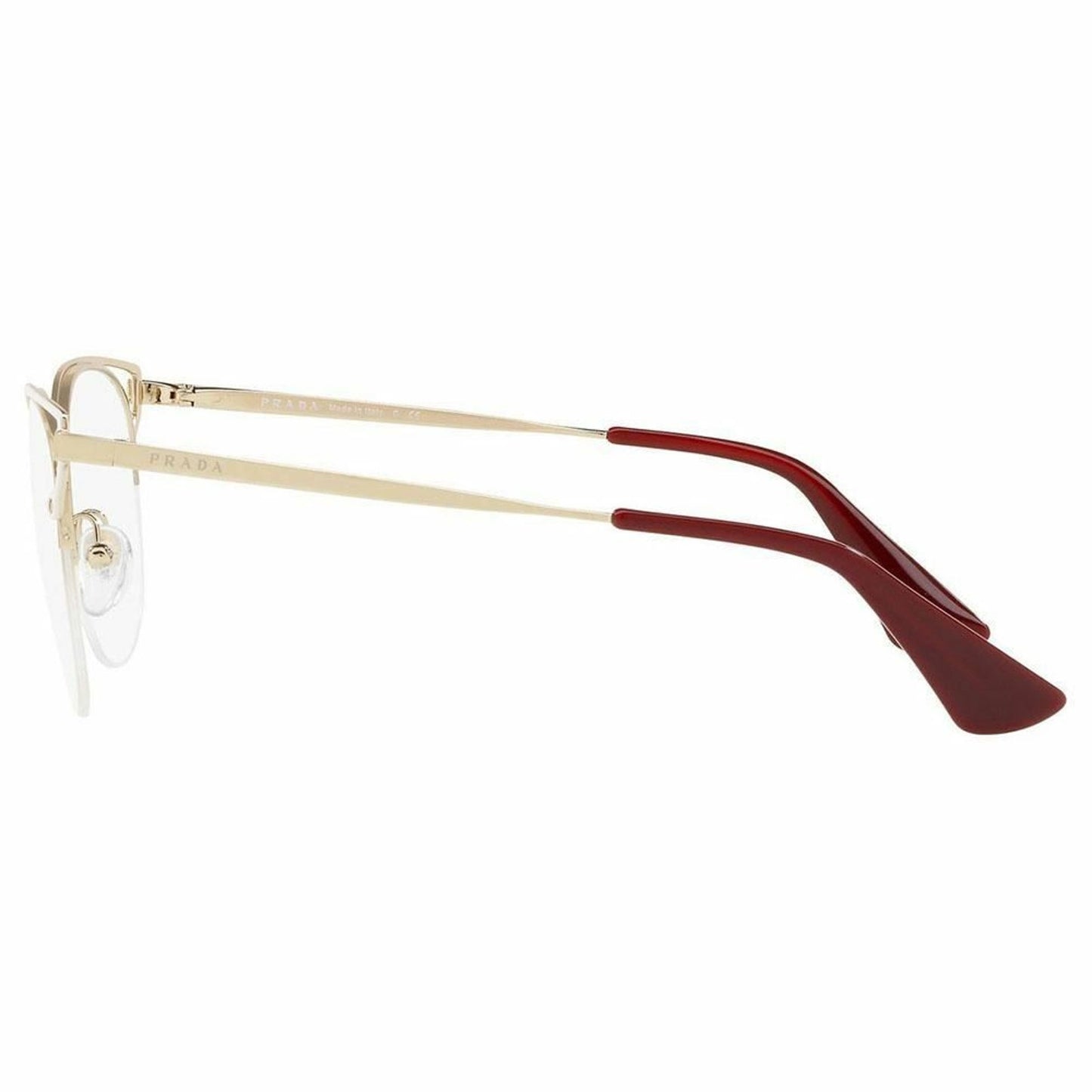 Authentic Prada Cat Eye Eyeglasses Ivory/Pale Gold /DemoLens PR64UV LFB1O1 Italy